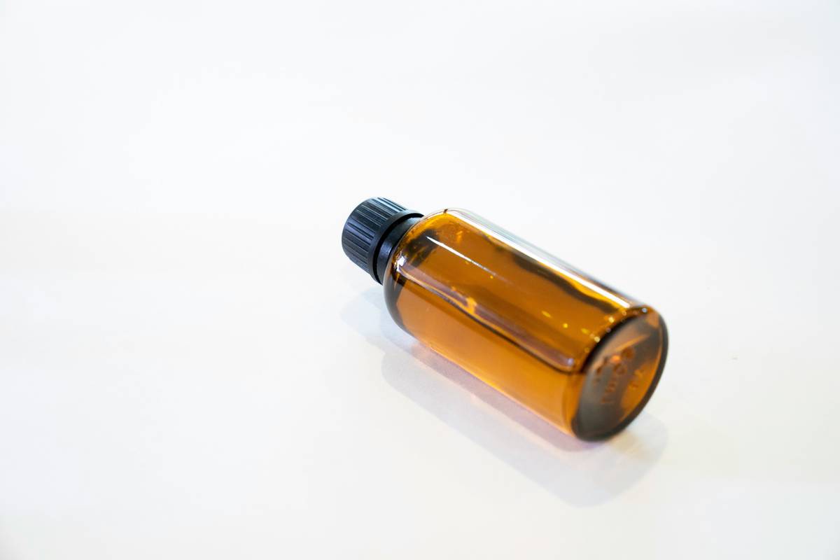 Close-up image of a label listing key ingredients of a floral skincare lotion