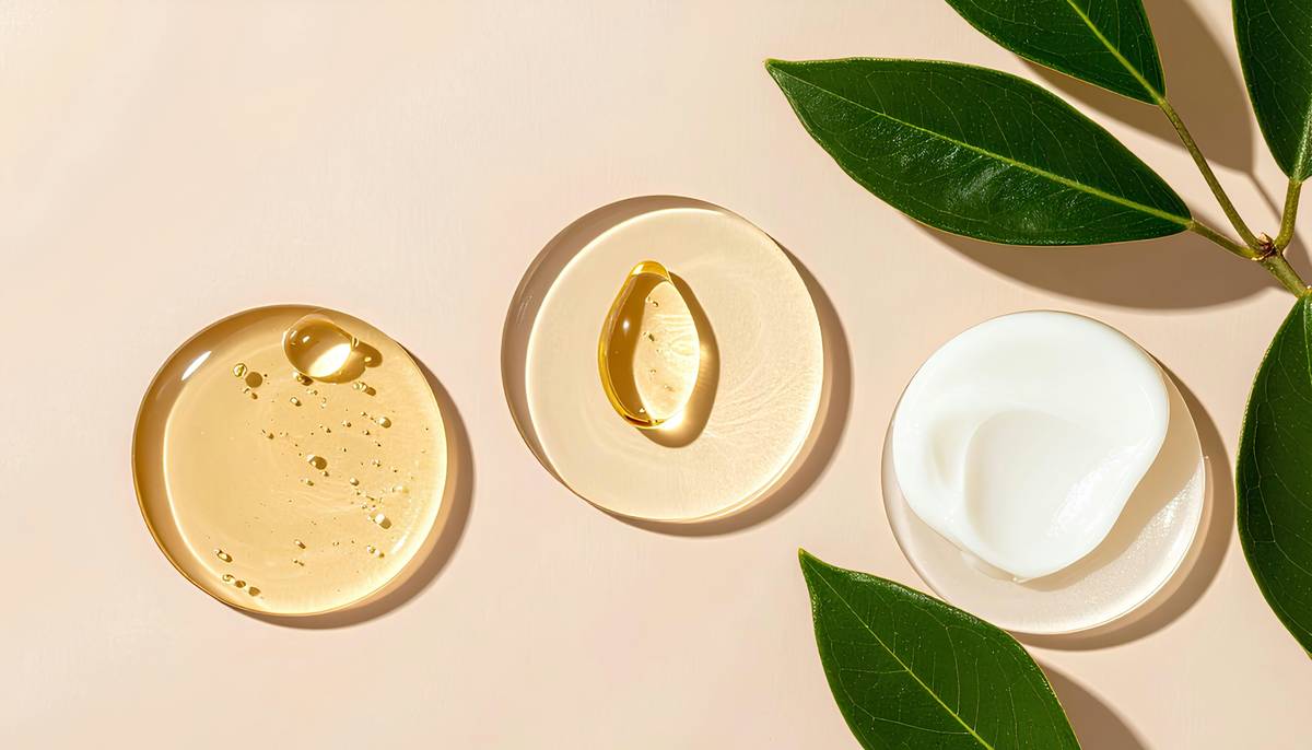 Infographic showing scientific benefits of natural ingredients in skincare